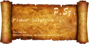 Pieber Szigfrid névjegykártya